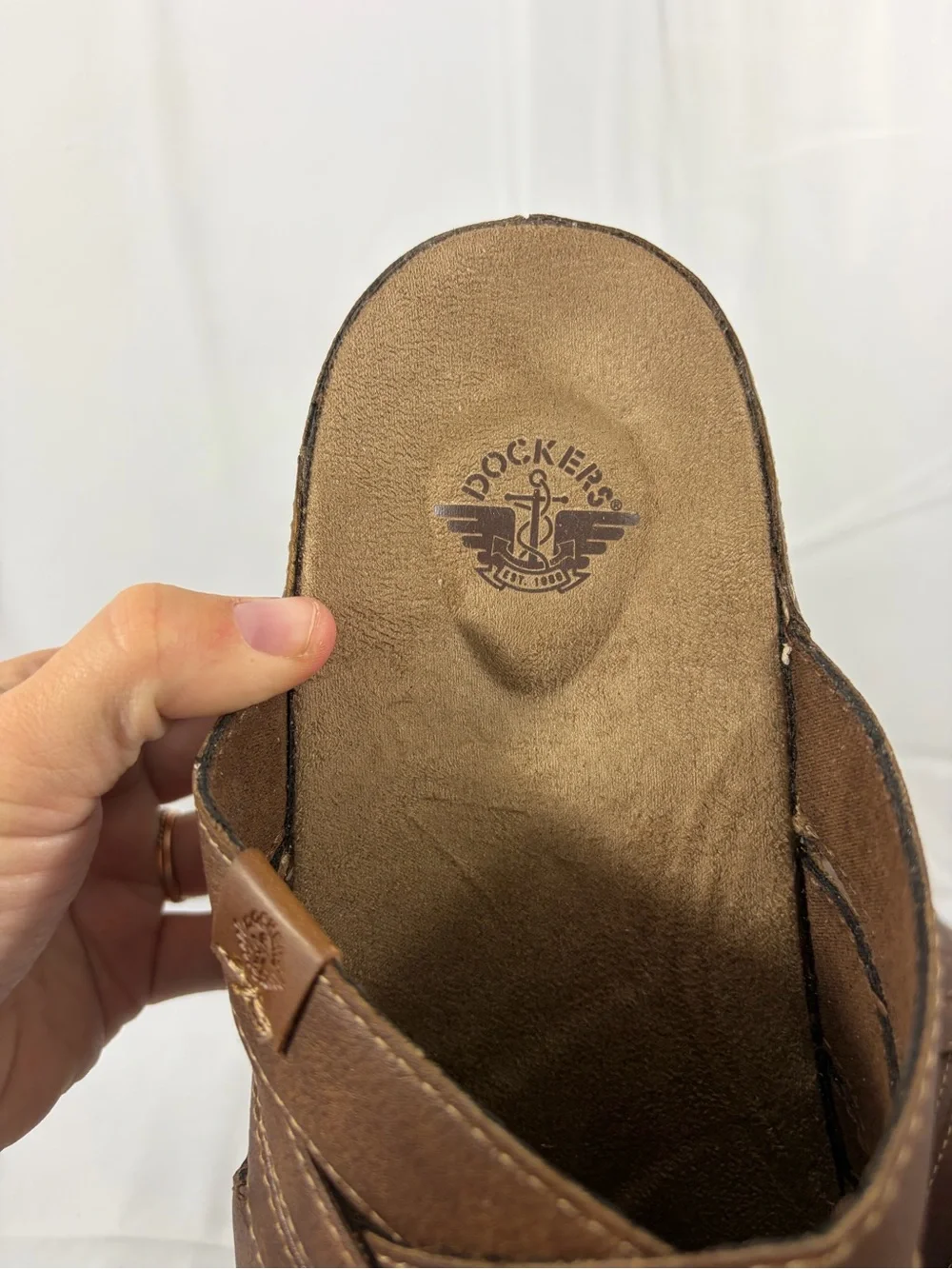 NWT Dockers Men’s Size 10 Brown Slide Sandals